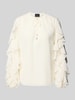 s.Oliver BLACK LABEL Loose fit chiffon blouse met mouwen met ruches Offwhite