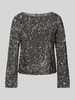 Vero Moda Loose Fit Langarmshirt mit U-Boot Ausschnitt und Pailletten Modell 'BELLA' Anthrazit