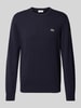 Lacoste Gebreide pullover met logopatch Marineblauw