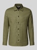 Matinique Slim fit overhemdjack van een mix van linnen en katoen, model 'PELTON' Kaki