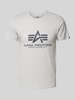 Alpha Industries T-Shirt mit Label-Print Hellgrau