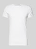 Casual Friday T-shirt met geribde ronde hals Wit