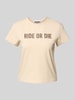 Review T-shirt met statementprint Beige