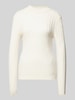 BOSS Strickpullover mit Strukturmuster Offwhite