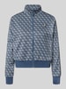 GUESS Activewear Regular fit sweatjack met all-over logoprint Marineblauw