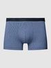 Schiesser Boxershort met streepmotief, model 'Duality' Marineblauw