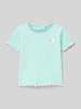 Blue Seven T-Shirt in Ripp-Optik mit Rundhalsausschnitt Helltuerkis