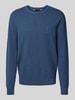 Tommy Hilfiger Sweter z dzianiny z wyhaftowanym logo Jeansowy niebieski