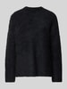 Pieces Comfort Fit Strickpullover mit Woll-Anteil Modell 'MALA'l Black