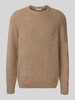 Only & Sons Relaxed Fit Strickpullover aus Baumwoll-Mix Modell 'DALE LIFE' Hellbraun
