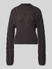NOISY MAY® Sweter o kroju slim fit z efektem dzianiny model ‘Haysa’ Ciemnoszary