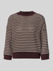 OPUS Strickpullover mit gerippten Abschlüssen Modell 'Peipina' Bordeaux