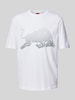 HUGO T-shirt met labelprint, model 'Drcard' Wit