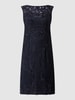 Luxuar Cocktailjurk met sierboorden Marineblauw