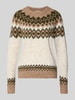 FREE/QUENT Gebreide pullover in Noorse look, model 'Novala' Beige