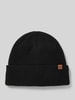 Barts Czapka beanie z detalem z logo Czarny