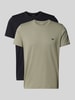 Emporio Armani T-Shirt mit Label-Print Oliv