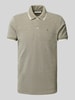 Casual Friday Slim Fit Poloshirt mit Logo-Stitching Modell 'TRISTAN' Hellgruen Melange