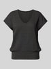 OPUS T-Shirt mit V-Ausschnitt Modell 'Simurali' Black