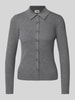 DRYKORN Cardigan van lanawol met polokraag model 'ARHANYA' Middengrijs