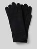 Christian Berg Woman Handschuhe aus reinem Kaschmir mit gerippten Abschlüssen Black