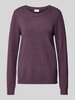 Vila Gebreide pullover met ribboorden, model 'Viril' Violet