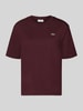 Lacoste Relaxed Fit T-Shirt aus reiner Baumwolle Bordeaux