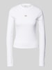 Calvin Klein Jeans Longsleeve mit geripptem Rundhalsausschnitt Weiss