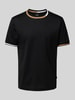 BOSS T-Shirt mit gerippten Abschlüssen Modell 'Thompson' Black