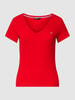 Tommy Jeans T-shirt met labeldetail Lichtrood