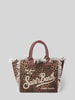 MC2 Saint Barth Shopper mit Label-Print und Fransen Modell 'VANITY' Dunkelbraun