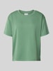 Jake*s Casual T-shirt met geribde ronde hals Groen