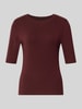 OPUS Slim Fit T-Shirt mit Woll-Anteil Modell 'Sorela' Bordeaux