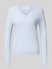 Christian Berg Woman Gebreide pullover met V-hals Lichtblauw