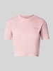 Dickies Cropped T-Shirt in Ripp-Optik Modell 'PLENTYWOOD' Rosa