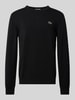 Lacoste Strickpullover mit Logo-Patch Black