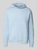 REVIEW Hoodie mit Label-Schriftzug Eisblau