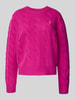Polo Ralph Lauren Strickpullover aus Baumwoll-Kaschmir-Mix mit Zopfmuster Pink