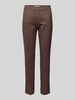 Raffaello Rossi Slim fit stoffen broek in verkorte pasvorm, model 'PENNY' Middenbruin