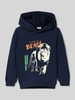 s.Oliver RED LABEL Regular fit hoodie met glow-in-the-dark-print Marineblauw