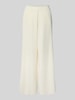 Guess Activewear Wide leg stoffen broek met labelapplicatie, model 'OLYMPE' Offwhite
