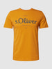 s.Oliver RED LABEL T-shirt met labelprint Donkeroranje