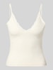 ONLY Slim Fit Trägertop aus Baumwoll-Mix Modell 'KISS' Weiss