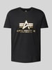 Alpha Industries T-Shirt mit Label-Print Metallic Black Melange