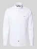 Tommy Hilfiger Tailored Slim Fit Businesshemd mit Kentkragen Weiss