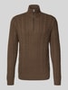 Jack & Jones Premium Gebreide pullover met ribboorden, model 'BLUSEAN' Olijfgroen