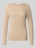 Christian Berg Woman Strickpullover mit Zopfmuster Sand Melange
