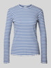 Vila Longsleeve mit Muschelsaum Modell 'THESSA' Blau