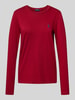 Polo Ralph Lauren Shirt met lange mouwen en labelstitching Donkerrood
