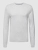 MCNEAL Pullover mit geripptem Rundhalsausschnitt Silber meliert